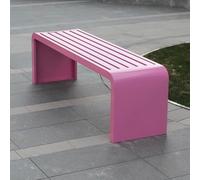 Banco de jardín resistente a la intemperie, asiento de hierro sin respaldo para parque y porche, colorido banco de jardín de infantes (amarillo, 100 cm), perfecto para jardines y áreas de juego