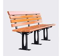 Banco de jardín resistente a la intemperie con respaldo, asiento de madera para patio para 23 personas, patas de hierro fundido, perfecto para balcón, zonas de picnic, fácil montaje