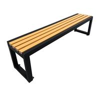 Banco de jardín resistente a la intemperie - Muebles de acero y madera/plástico para patio, terraza, césped y piscina - perfecto para espacio libre de patio trasero (color: J, tamaño: 100 x 40 x 45 cm