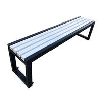 Banco de jardín resistente a la intemperie - Muebles de patio de acero y madera para patio trasero, terraza, césped y piscina - y elegante artículo en espacio libre (color: H, tamaño: 150 x 40 x 45 cm