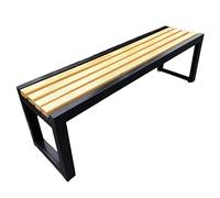 Banco de jardín resistente a la intemperie - Muebles de patio de acero y madera/plástico para patio trasero, terraza, césped, piscina - 120 x 40 x 45 cm, color D