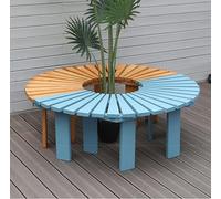 Banco de jardín semicircular de madera maciza, muebles de exterior para terraza, balcón y parque, taburete curvado anticorrosión, solución de asiento relajante para patio.