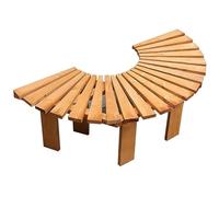 Banco de jardín semicircular de madera maciza para exteriores, resistente a la intemperie para porche, patio y parque, elegante solución de asiento redondo de cúrcuma