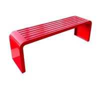 Banco De Jardín Sin Respaldo, Banco De Exterior 100/120/150/180 Cm Bancos De Balcón De Acero De 2-5 Plazas, Asiento De Parque Resistente A La Intemperie para Césped Patio(Red,100 cm/39.37 in)