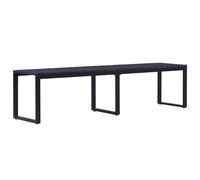 vidaXL Banco de jardín para patio exterior 180 cm Tablero PS Negro Impermeable Duradero Estable