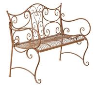 Banco de jardín tara metal marrón antiguo 47x113x89 cm