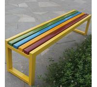 Banco de madera de 2 a 3 asientos, banco de jardín al aire libre con marco de metal recubierto de polvo, asientos para patio y balcón, muebles de jardín duraderos, soporta 300 kg (tamaño: 150 cm)