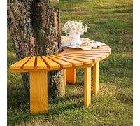 Banco de madera envolvente para árbol resistente a la intemperie, banco de jardín semicircular, banco curvado para exteriores, para jardín, parque, patio, exterior, planta