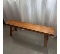 Banco de madera maciza de olmo para mesa de comedor, dormitorio, pasillo, rústico, para interiores y exteriores, taburete largo resistente para entrada, cocina, jardín, acabado natural
