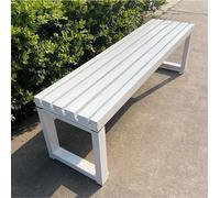 Banco de madera para 2 y 3 personas, marco de metal con recubrimiento en polvo, asiento de jardín al aire libre, patio, parque, balcón, muebles, capacidad de 300 kg, banco de jardín de 120 cm de largo