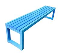 Banco de madera para exteriores de 3 plazas con marco de metal, banco de jardín de madera maciza resistente a la intemperie, color negro, 1 m de largo, muebles de patio duraderos para jardín y