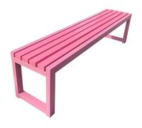 Banco de madera para exteriores de 3 plazas con marco de metal negro, banco de jardín de madera maciza resistente a la intemperie, muebles de patio elegantes, 1 m de largo, ideal para parques y patios