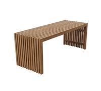 Banco de madera para exteriores para dos asientos de jardín y patio, diseño de listones de madera maciza, perfecto para porche, piscina, balcón, patio, entrada, elegante y duradero