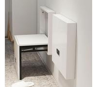 Banco De Madera para Pared, Plegable, para Cambiarse De Zapatos, Ideal para La Entrada O El Pasillo. Silla Plegable Invisible Que Ahorra Espacio Y Tiene Una Capacidad De Carga De 150 Kg (330 A