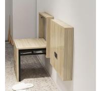 Banco De Madera para Pared, Plegable, para Cambiarse De Zapatos, Ideal para La Entrada O El Pasillo. Silla Plegable Invisible Que Ahorra Espacio Y Tiene Una Capacidad De Carga De 150 Kg (330 B