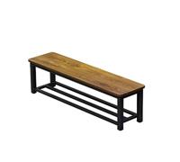 Banco de madera para porche delantero, almacenamiento de zapatos de 2 capas y taburete de sofá, ideal para baño, gimnasio, vestuario, restaurante y áreas de descanso del centro comercial