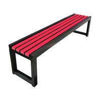 Banco de madera roja para parque al aire libre, 150 x 40 x 45 cm, perfecto para patio, césped, porche y camino, asientos de ocio, muebles de jardín elegantes, diseño resistente a la intemperie