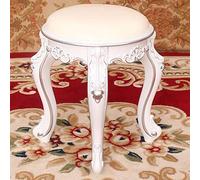 Banco de maquillaje de taburetes de tocador con asiento acolchado espesos abds de plástico de acero ideal para baño de baño tocador plateado pierna blanca asiento de cuero beige empresa Thriving
