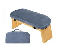 Banco de meditación con cojín, taburete de meditación plegable de bambú con cojín de terciopelo, banco de oración Seiza con cojín de terciopelo y bolsa de transporte para mindfulness, práctica zen