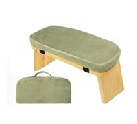 Banco de meditación con cojín, taburete de meditación plegable de bambú con cojín de terciopelo, banco de oración Seiza con cojín de terciopelo y bolsa de transporte para mindfulness, práctica zen