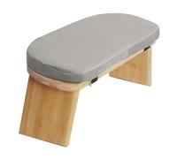 Banco de meditación plegable, taburete ergonómico de bambú para yoga, taburete de meditación con cojín, para arrodillarse o sentarse, ideal para la práctica del mindfulness y el zen (Gris)