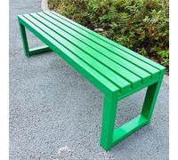 Banco de metal al aire libre para jardín, asiento de comedor de patio con asiento de listones, perfecto para picnic, patio, porche delantero, decoración de patio trasero, muebles duraderos y elegantes