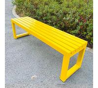 Banco de metal al aire libre para jardín, asiento de comedor de patio con asiento de listones, perfecto para picnic, patio, porche delantero, decoración de patio trasero, muebles duraderos y elegantes