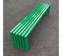 Banco de metal al aire libre para jardín, patio y balcón, diseño sin respaldo, no requiere montaje, ideal para picnic y relajación en el patio trasero, 100 cm (verde)