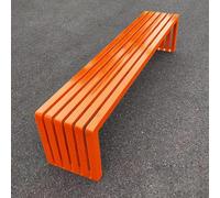 Banco de metal para exteriores, asiento de jardín sin respaldo para patio, balcón y picnic, no requiere montaje, 120 cm, perfecto para relajación en el patio trasero y uso en el parque