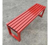 Banco de metal para exteriores, asiento de jardín sin respaldo, perfecto para balcón, patio trasero y picnic, fácil montaje, 71 x 16 x 18 pulgadas, diseño rojo y
