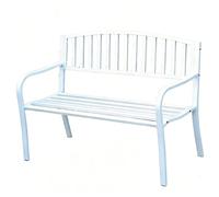 Banco de metal para exteriores, bancos para exteriores, resistente a la intemperie, diseño de listones, capacidad de peso de 400 kg para porche delantero, patio, césped