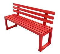 Banco de metal para exteriores con respaldo, bancos para exteriores resistentes a la intemperie, montaje en suelo para porche, parque de jardín, vida útil de 30 años