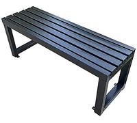 Banco de metal para exteriores, silla de salón sin respaldo para jardín y porche, muebles de exterior ideales para terraza y parque