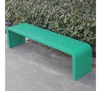 Banco de metal para exteriores sin respaldo, silla de parque de acero inoxidable, resistente a la intemperie, no requiere montaje, (blanco, 100 x 40 x 45 cm)