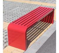 Banco de metal para exteriores sin respaldo, silla de parque de acero inoxidable, resistente a la intemperie, no requiere montaje, (blanco, 100 x 40 x 45 cm)