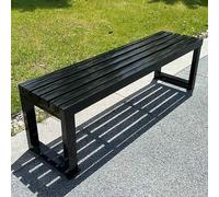 Banco de metal resistente a la intemperie para exteriores, asiento para jardín, parque, patio, soporta 800 libras, ideal para escuelas, espacios públicos y eventos
