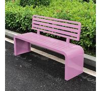 Banco de metal rosa duradero para exteriores, asiento de patio de acero 47 con respaldo, elegante mueble de jardín y balcón para una cómoda relajación al aire libre y decoración de veranda