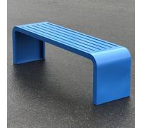 Banco de metal sin respaldo para exteriores, solución duradera para todo tipo de clima para asientos de jardín y patio
