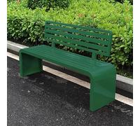 Banco de metal verde duradero de 39 pulgadas para patio al aire libre con respaldo, elegante asiento de jardín para balcón, terraza, césped y patio, relajación, muebles resistentes a la intemperie