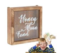 Banco de monedas de madera, Caja de ahorros de madera | Caja de monedas transparente | Caja de ahorro de efectivo, caja de dinero, banco de fondos, tarro de ahorro de monedas para