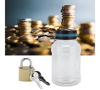 Banco de Monedas Digital, Caja de Dinero en Euros, Botella con Pantalla LCD de Bloqueo, Máquina Contadora de Monedas, Tarro para Ahorrar Dinero, Hucha Transparente
