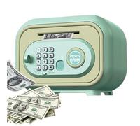 Banco de monedas para niños con cerradura, banco de monedas con contraseña, hucha portátil, fuerte para banca personal, banco seguro para ahorros, contenedor de dinero para presupuestos