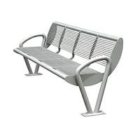 Banco de Muebles de Jardín Banco de jardín Simple y creativo for exteriores, asiento de sofá doble, banco de parque de acero inoxidable de hierro, banco de ocio cuadrado con paisaje Banco al Aire Libr