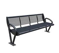 Banco de Muebles de Jardín Banco de jardín Simple y creativo for exteriores, asiento de sofá doble, banco de parque de acero inoxidable de hierro, banco de ocio cuadrado con paisaje Banco al Aire Libr