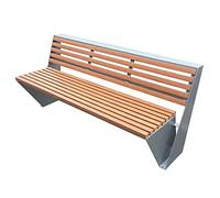 Banco de Muebles de Jardín Banco de parque de acero inoxidable for exteriores, madera maciza con respaldo, asiento de ocio, banco cuadrado, banco, patio, silla de fila larga Banco al Aire Libre(A)