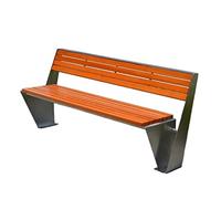 Banco de Muebles de Jardín Banco de parque de acero inoxidable for exteriores, madera maciza con respaldo, asiento de ocio, banco cuadrado, banco, patio, silla de fila larga Banco al Aire Libre(C)