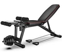 Banco De Musculacion Multifunción, Ajustables Banco Musculacion Plegable Inclinación con Curler Piernas, para Entrenamiento Cuerpo Completo, para Gimnasio casa Este producto no incluye mancuernas