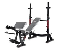 Banco de musculación olímpico Optima Press G330B preparado para entrenamiento de cuerpo completo en casa. Uso Doméstico