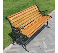 Banco de ocio al aire libre, resistente a la intemperie, anticorrosivo, de hierro fundido, banco de jardín con respaldo, asiento decorativo para césped y patio