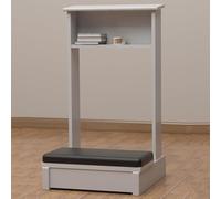 Banco de oración de madera con cómodo cojín, taburete de meditación y mesa para mejorar la experiencia de oración y comodidad espiritual